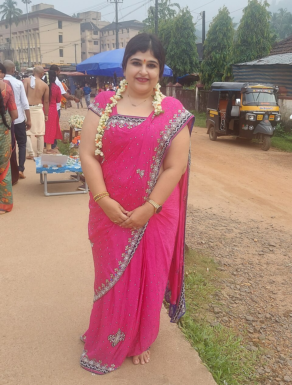 Beige Tussar Silk Saree